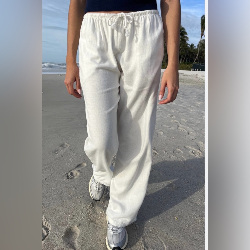 Brandy Melville John Gualt Wide Leg Linen Pants